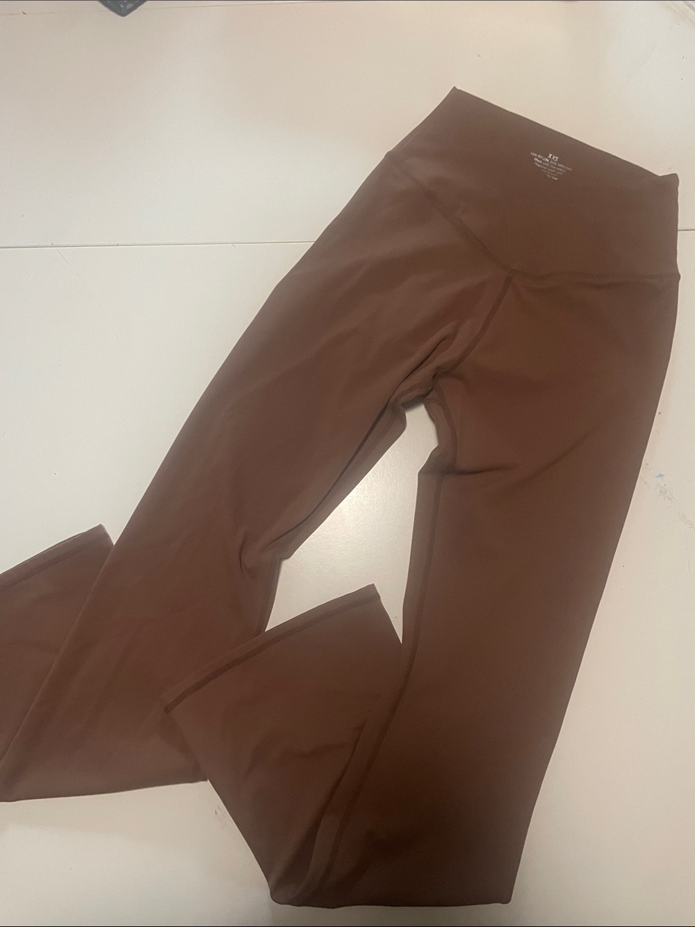 High-Waist Brown Active Flare Leggings